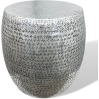 Hocker Sitzhocker Fußbank Stuhl Dekoration Gehämmertes Aluminium Antik-Stil 41cm von Aubaho