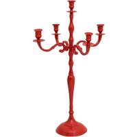Kerzenhalter Kerzenständer 5-Armig Aluminium Rot Antik-stil 78cm von Aubaho