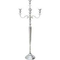 Kerzenhalter Kerzenständer 5-Armig Aluminium Silber Antik-stil 164cm von Aubaho