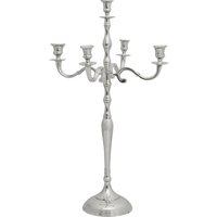 Kerzenhalter Kerzenständer 5-Armig Aluminium Silber Antik-stil 78cm von Aubaho