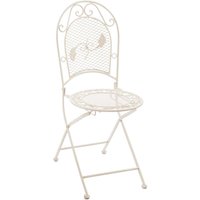 Nostalgie Gartenstuhl 9Kg Eisen Stuhl Klappstuhl Antik-Stil Creme Weiss von Aubaho