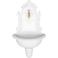 Waschbecken Brunnen Wandbrunnen 72, 5cm Alu Garten Im Antik Stil Weiss Fountain Waschbecken Brunnen Wandbrunnen 72, 5cm Alu Garten Im Antik Stil Weiss Fountain von Aubaho