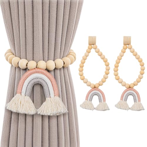 2PCS Magnetic Curtain Tiebacks Boho Decor Wood Bead Curtain Holdbacks Drapery Tie Backs with Tassel Pendant for Bedroom Nursery Farmhouse Boho Decor Dark Blue 2PCS Magnetic Curtain Tiebacks Boho Decor Wood Bead Curtain Holdbacks Drapery Tie Backs with Tassel Pendant for Bedroom Nursery Farmhouse Boho Decor Dark Blue von Aublinto