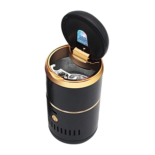 Aublinto Auto Aschenbecher,Kreativer Rauchfreier Auto Aschenbecher mit Deckel und LED-Licht Staubsauger Aschenbecher Tragbarer Autoaschenbecher für Auto Getränkehalter Home Office von Aublinto