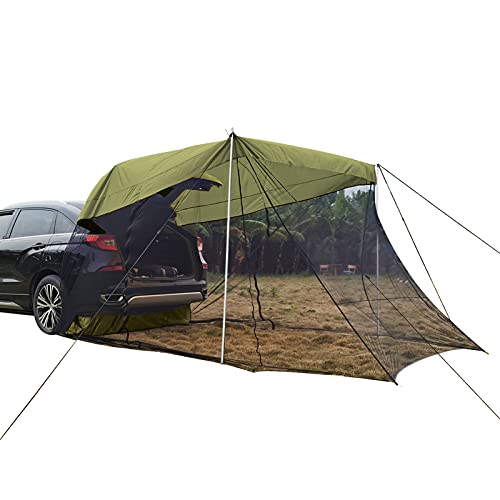 Aublinto Auto Camping Zelt,Wohnwagen Markise Sonnensegel Auto Kofferraum Zelt Schuppen Auto Campingzelt Heckzelt mit Anti Moskito Mesh für Auto SUV Camping Outdoor von Aublinto