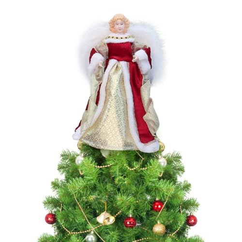 Aublinto Christmas Engel Weihnachtsbaumspitze Engel Baumspitze Engel Baumspitze Weihnachtsbaum Ornamente Weihnachtsbaumspitze Engel Mit Flügeln Christbaumspitze Baum-Spitzenengel Figur für Weihnachten von Aublinto