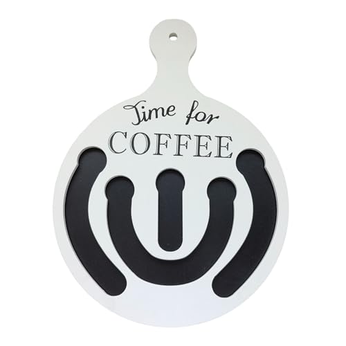 Aublinto Kaffeepad-Wandhalter aus Holz runder Kaffeepadständer mit Griff Espresso Kaffeepad Regal Kaffeekapseln Wand Organizer für Dolce Gusto Kaffeekapseln drehbar Kaffee Kapselspender von Aublinto