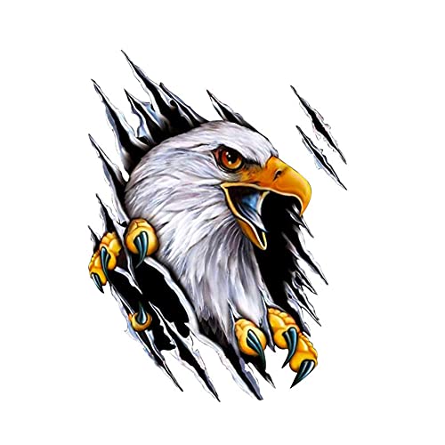 Auto Aufkleber Decals, Auto-Styling 3D Cartoon Aufkleber Zerrissener Adler 3d Autoaufkleber Autosimulation Tieraufkleber Vinyl Körper Aufkleber,Links/Rechts von Aublinto