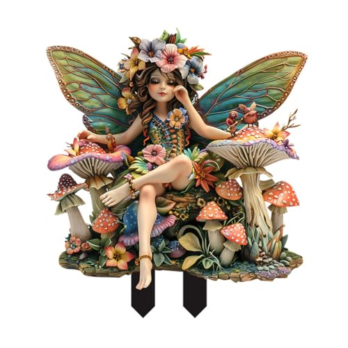 Gartenminiaturen Feen-Dekor, Fee Figur Miniatur Elfen Deko, Flache Acryl Fee Mädchen Garten Erdungsstecker, Dekorative Multifunktionale Heimdekoration, Wasserdichte Feen-Dekoration Für Balkon Gartenminiaturen Feen-Dekor, Fee Figur Miniatur Elfen Deko, Flache Acryl Fee Mädchen Garten Erdungsstecker, Dekorative Multifunktionale Heimdekoration, Wasserdichte Feen-Dekoration Für Balkon von Aublinto