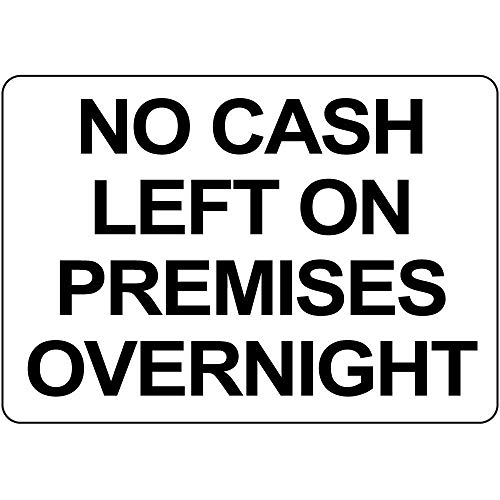 Aubrey Hammond Warnschild aus Aluminium mit Aufschrift "No Cash Left On Premises Overnight", 30,5 x 20,3 cm Aubrey Hammond Warnschild aus Aluminium mit Aufschrift "No Cash Left On Premises Overnight", 30,5 x 20,3 cm von Aubrey Hammond