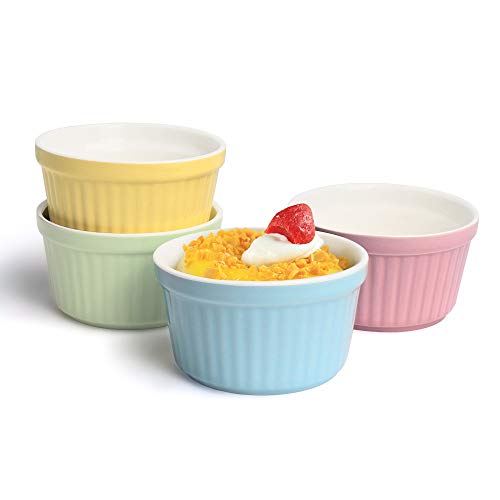 Auckpure Souffl©-Formen, Set mit 4 Creme-Brûlée-Schalen, Kuchenform, 180 ml, kleine Auflaufformen, geeignet zum Backen in der Küche von Auckpure