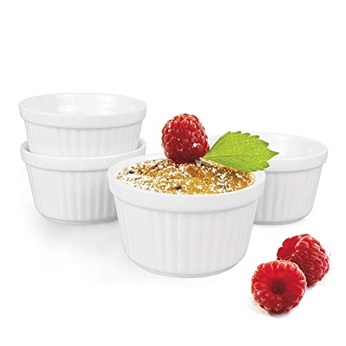 Soufflé Förmchen, 4 Stück Creme Brulee Schälchen, Pastetenform - 180ml, Kleine Auflaufformen Eignet Sich Zum Küchenbacken 4 von Auckpure