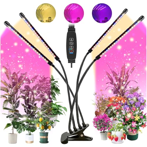 Audasi Pflanzenlampe LED Vollspektrum 80 LEDs Grow Lampe Vollspektrum Wachstumslampen für Pflanzen 3 Beleuchtungsmodi Timable und 360°Einstellbare Wachstumslampe mit Fernbedienungen Baumarkt von Audasi