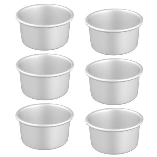 Auddemg 6er Mini-Kuchenform Set Ø 9,5 cm, Kleine Backform aus eloxiertem Aluminium mit Antihaftbeschichtung, Silber Auddemg 6er Mini-Kuchenform Set Ø 9,5 cm, Kleine Backform aus eloxiertem Aluminium mit Antihaftbeschichtung, Silber von Auddemg