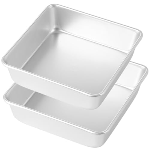 Auddemg Quadratische Auflaufform 2er Set, Eloxiertem Aluminium Kuchenform Backform Eckig, für Lasagne Brownie Kuchen, 21,5 cm/8 Zoll, Silber Auddemg Quadratische Auflaufform 2er Set, Eloxiertem Aluminium Kuchenform Backform Eckig, für Lasagne Brownie Kuchen, 21,5 cm/8 Zoll, Silber von Auddemg