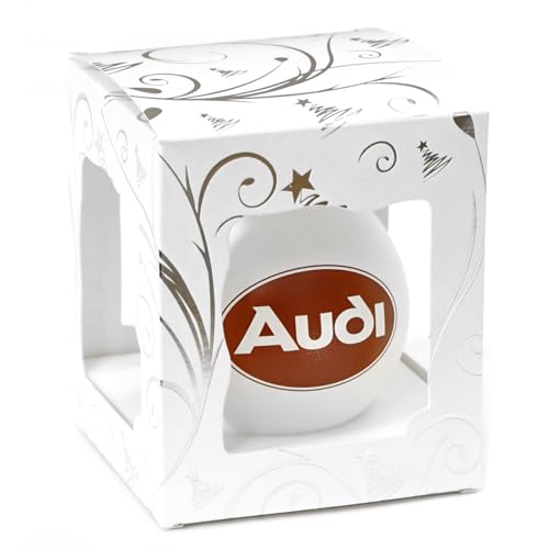 Audi A8-9016 Christbaumkugel Glas Kugel Weihnachten Weihnachtskugel, mit Logo und Schriftzug: All I Want for Christmas is a Quattro von Audi