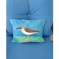 Handbemaltes Kissen, Strandläufer von AudieMaeDesigns