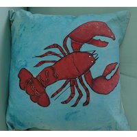Handgefärbtes Hummer-Kissenbezug Batik-Baumwolle, 45 cm X von AudieMaeDesigns