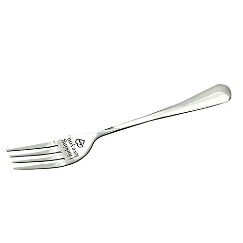 Audinpu Edelstahl gravierte Gabel Einzigartige Schnitzgabel Geschirr Ehemann, Ehefrau und Familie (6# I Forking Love You) von NAZUSA