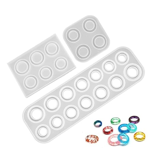 Audio frequency% Epoxidharz Ringformen Silikon Ringform DIY Silikon Harz Ringform Ringform Schmuck Schimmel Silikonform FüR Harzringe FüR Dekorative Schmuckhandwerksringe Aus Silikonform（3 StüCke） von Audio frequency%