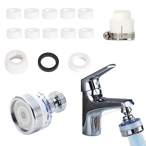 Wasserfilter Wasserhahn Trinkwasser 360 Drehbar Wasserhahnfilter Wasserhahn Aufsatz Wasserhahn Filter Mit 10 Filterelementen Und AnschlüSsen FüR WasserhahnverläNgerungen In KüChe, Bad Usw von Audio frequency%