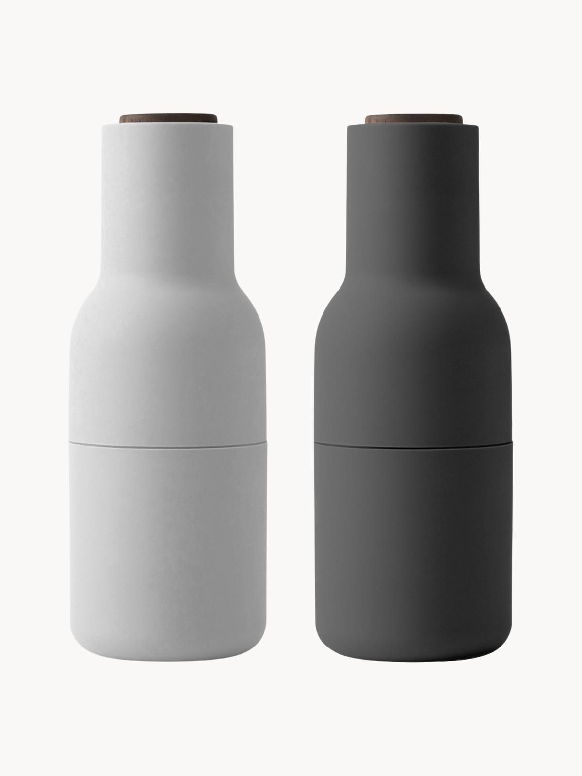 Designer Salz- & Pfeffermühle Bottle Grinder mit Walnussholzdeckel, 2er-Set von Audo Copenhagen