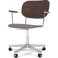 Stuhl Co Task Chair mit Armlehne dark stained oak/aluminium von Audo Copenhagen