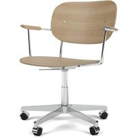 Stuhl Co Task Chair mit Armlehne natural oak/aluminium von Audo Copenhagen