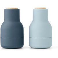 Audo - Bottle Grinder Mühle Small, H 11.5 cm, Buche / blues (2er-Set) von Audo