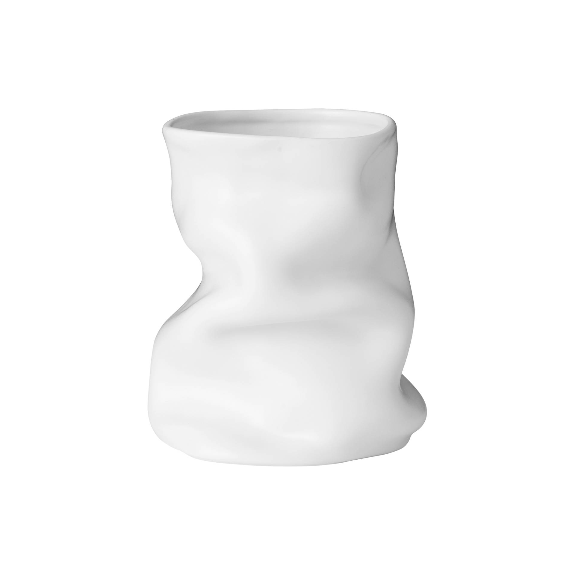 Audo - Collapse Vase H 20cm - weiß/H 20cm / Ø 16cm/jedes Stück ein Unikat von Audo