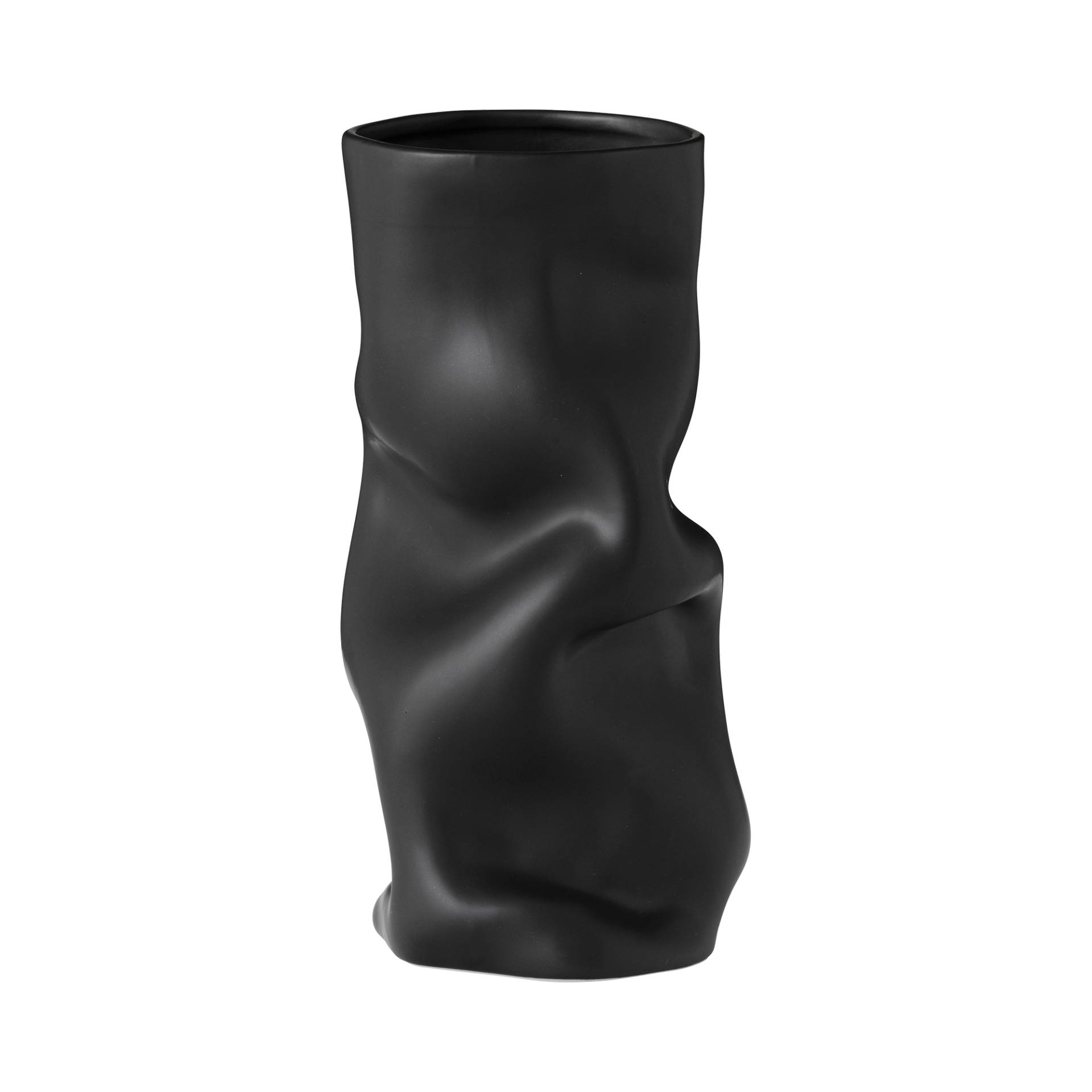 Audo - Collapse Vase H 30cm - schwarz/H 30cm / Ø 16cm/jedes Stück ein Unikat von Audo