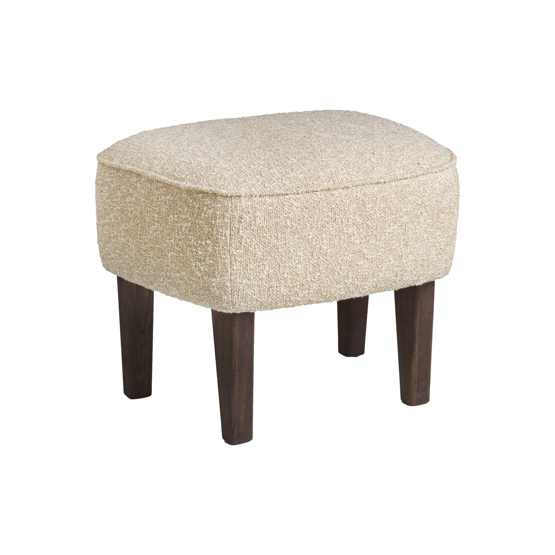 Audo - Ingeborg Fußhocker Stoff - beige/Stoff Kvadrat Sahco Zero 0001/LxBxH 51x41x38cm/Gestell Eiche dunkel gebeizt von Audo