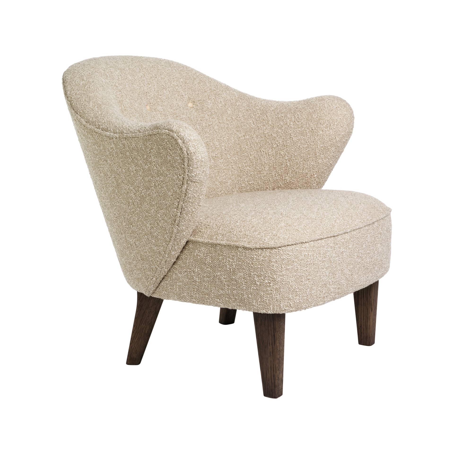 Audo - Ingeborg Lounge Chair Stoff - beige/Stoff Kvadrat Sahco Zero 0001/LxBxH 81x76x76cm/Gestell Eiche dunkel gebeizt von Audo