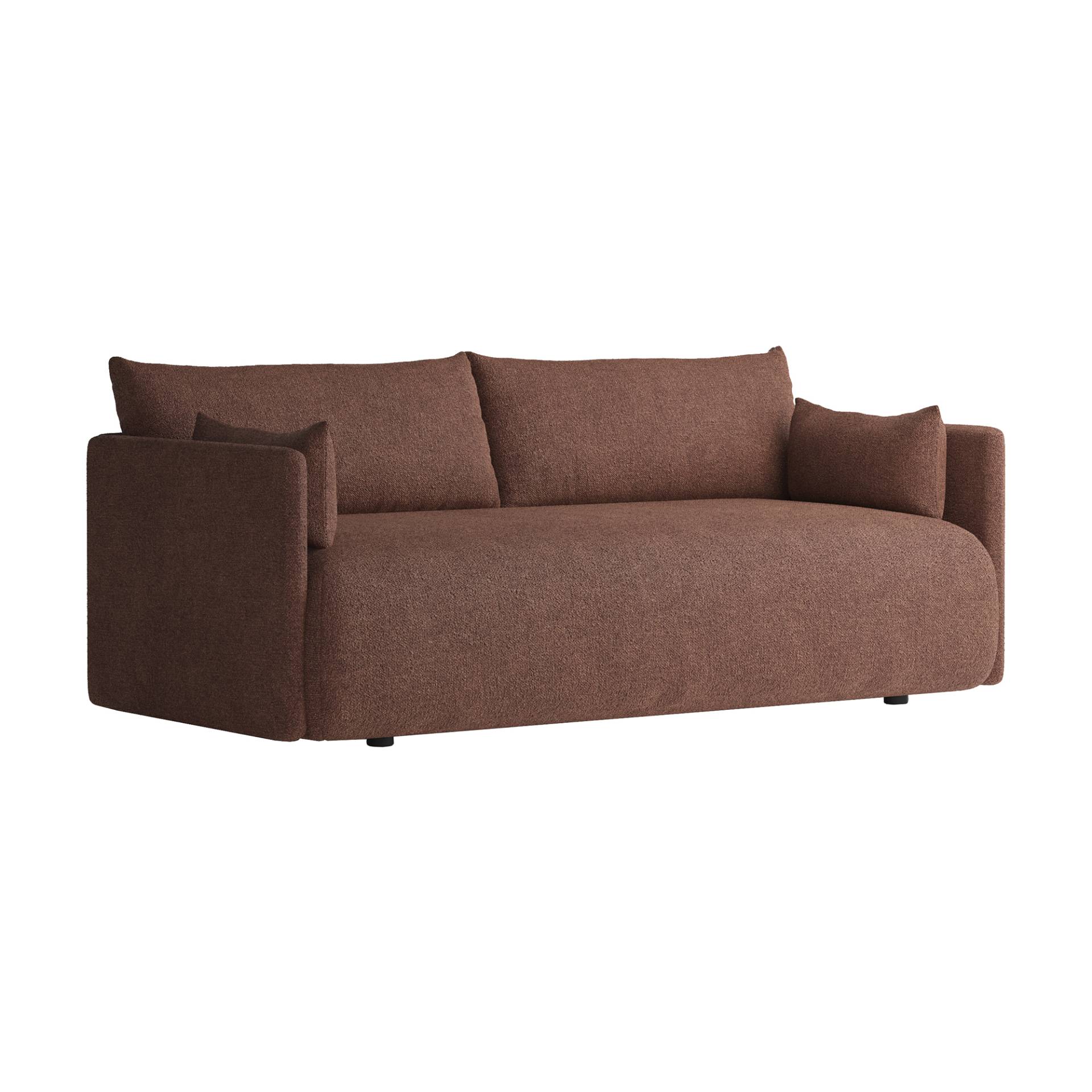 Audo - Offset 2-Sitzer Sofa - bordeaux/Stoff Audo Bouclé 08/BxHxT 178x59x90cm/Gestell pulverbeschichtet von Audo