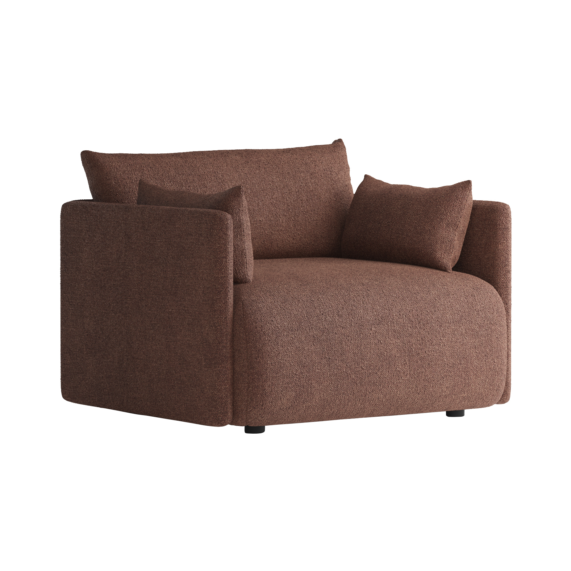 Audo - Offset Sessel - bordeaux/Stoff Audo Bouclé 08/BxHxT 93,8x65,5x90cm/Gestell pulverbeschichtet von Audo