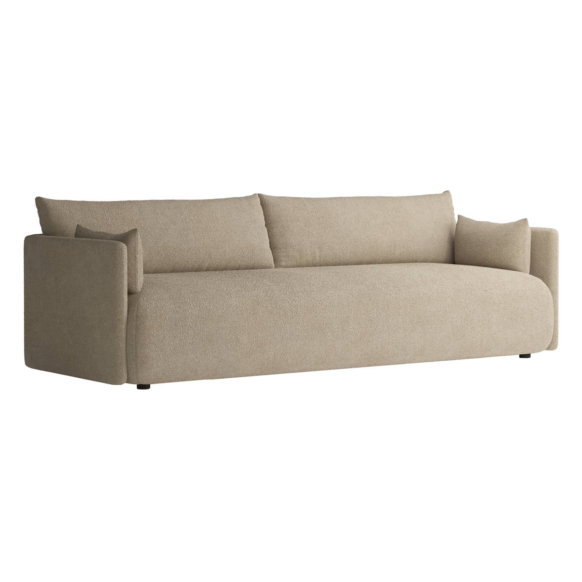 Audo - Offset Sofa 3-Sitzer - beige/Stoff Audo Bouclé 02/BxHxT 224.3x65.5x90cm/Gestell pulverbeschichtet von Audo