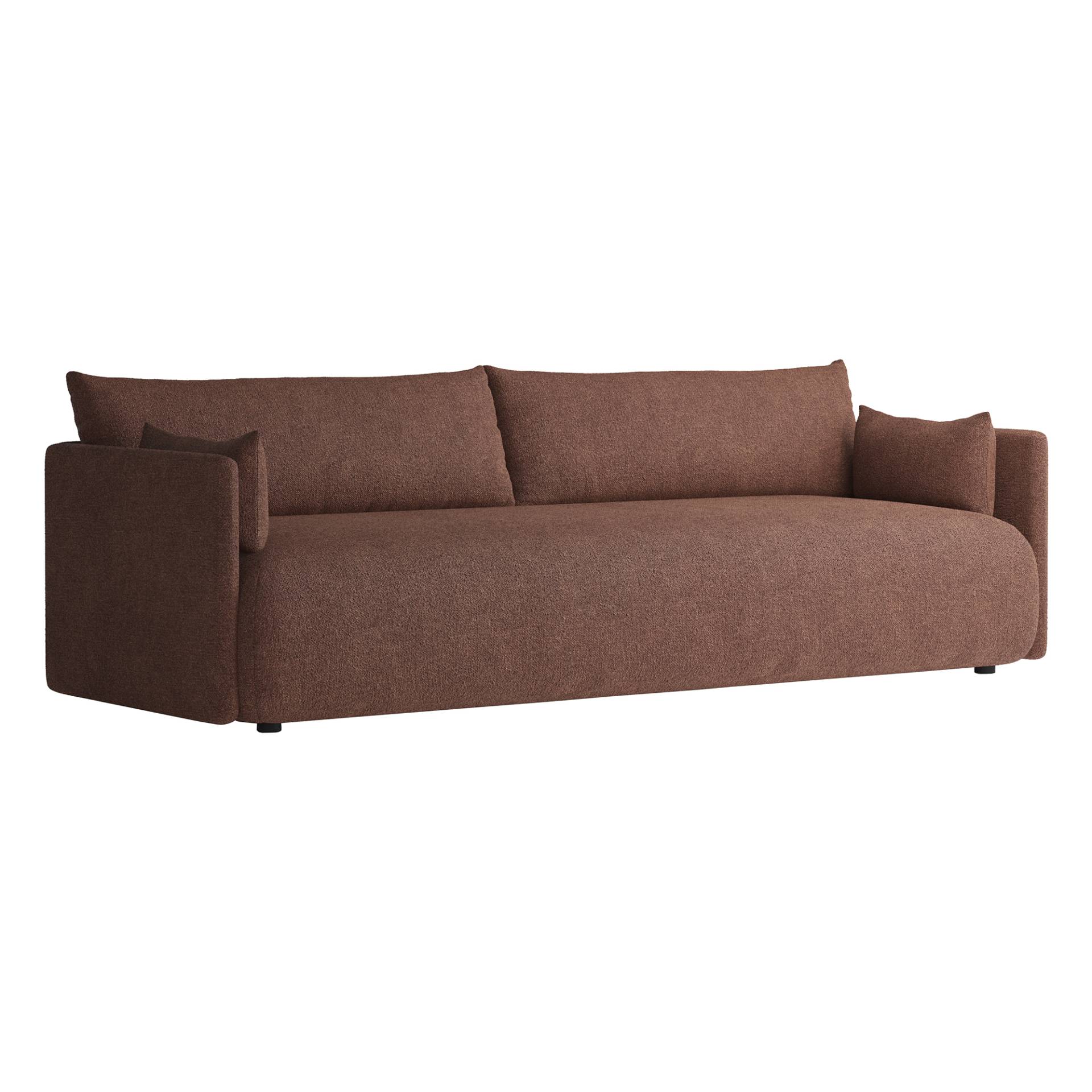 Audo - Offset Sofa 3-Sitzer - bordeaux/Stoff Audo Bouclé 16/BxHxT 224.3x65.5x90cm/Gestell pulverbeschichtet von Audo