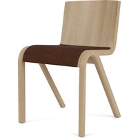 Audo - Ready Dining Chair, Sitzpolster, Eiche natur / Bouclé bordeaux von Audo