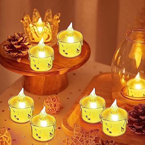 LED Kerzen, 24 Stück Led Teelichter Flammenlose Flackernde Kerzenlicht Batteriebetriebene Elektrische Kerze für Weihnachten Garten Party Hochzeit Ostern Festival Weihnachtsbaum Deko von Audor