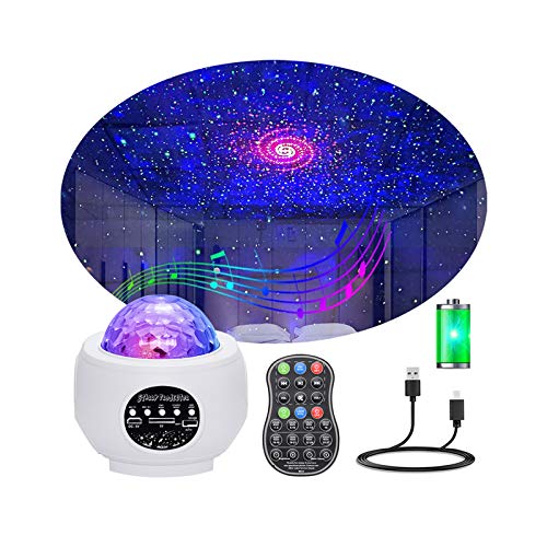 Audor Sternenhimmel Projektor Lampe Nachtlicht, LED Sternenhimmel Projektor Erwachsene Starry Wasserwellen mit Bluetooth Musikplayer Timer Fernbedienung für Kinder Deko Wohnzimmer Weihnachten von Audor