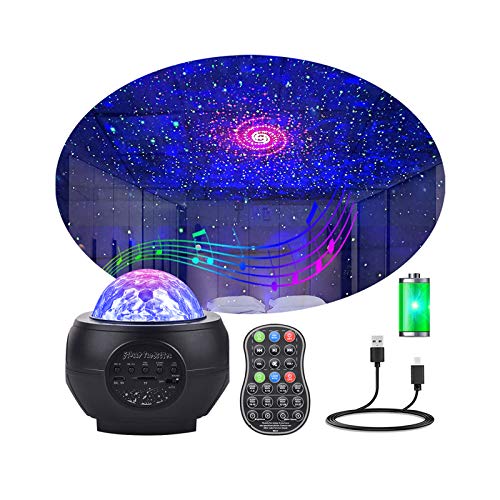 LED Sternenhimmel Projektor Galaxy Light mit Batterie 32 Lichtmodus Bluetooth Musikplayer Timer Sternenlicht Projektor Starry Wasserwellen Nachtlicht für Erwachsene Kinder Zimmer Deko Weihnachten von Audor