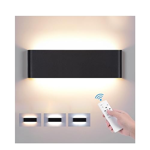 Wandleuchte Innen mit Fernbedienung, 20W 1800LM Smart Wandlampe Dimmbar 2700K-6500K CCT Einstellbar und Helligkeit Modern Up Down Wandbeleuchtung mit Nachtlicht Modus für Schlafzimmer Flur Treppen von Audor