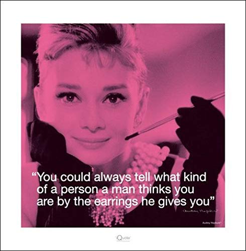 Audrey Hepburn "i.Quote - Earrings 40 x 40cm Kunstdruck von Pyramid International