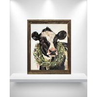 Kuh Bild, Kunstdruck, Holstein Kunst, Landhaus Wandkunst, Schwarz-Weiß Kuh, Geschenk Zur Wohnungseinweihung, Cow, Midwest Cow Print von AudreyMartinArt