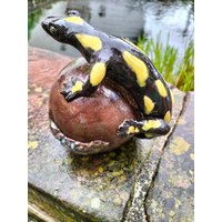 Salamander, Feuersalamander Gartenkugel Aus Ton Salamander, Feuersalamander Gartenkugel Aus Ton von Auenliebe