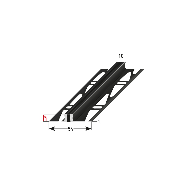 Auer Dehnungsfugen- & Fliesenprofile Overvecht 10 x 2500 mm Höhe 2 - 6 mm Aluminium Schwarz von Auer Metallprofile