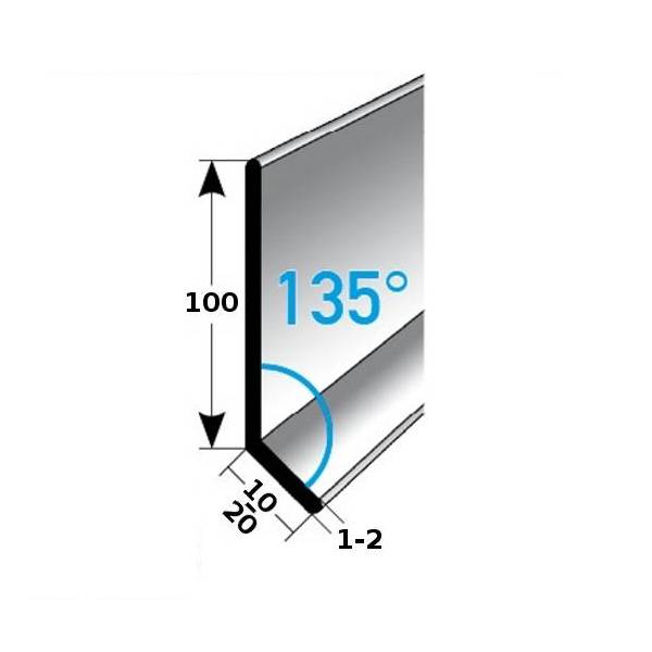 Auer Sockelleiste Metall H 100 mm Winkel 135° Sockelleiste Aluminium Wasserfest Modern von Auer Metallprofile