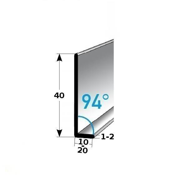 Auer Sockelleiste Metall H 40 mm Winkel 94° Sockelleiste Aluminium Wasserfest Modern von Auer Metallprofile