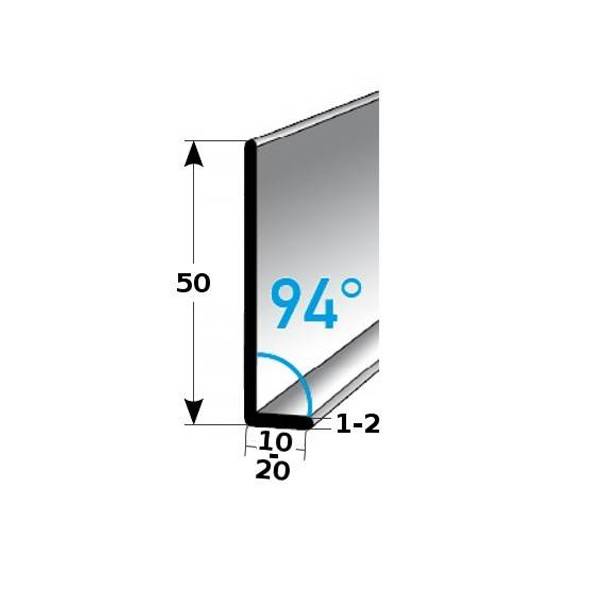 Auer Sockelleiste Metall H 50 mm Winkel 94° Sockelleiste Aluminium Wasserfest Modern von Auer Metallprofile