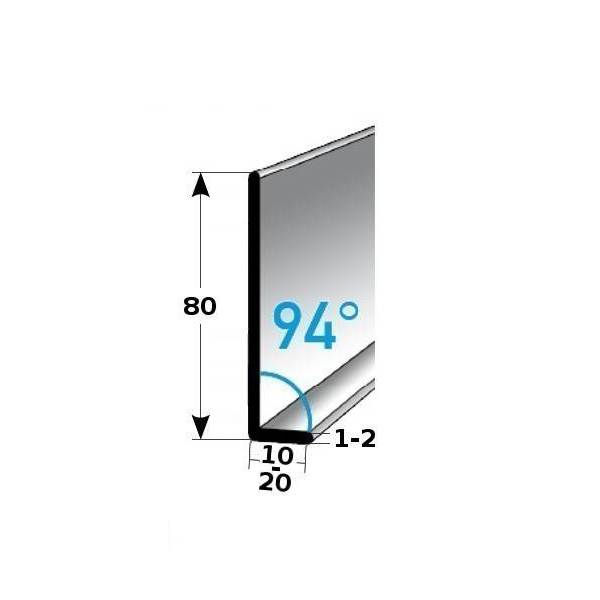 Auer Sockelleiste Metall H 80 mm Winkel 94° Sockelleiste Aluminium Wasserfest Modern von Auer Metallprofile